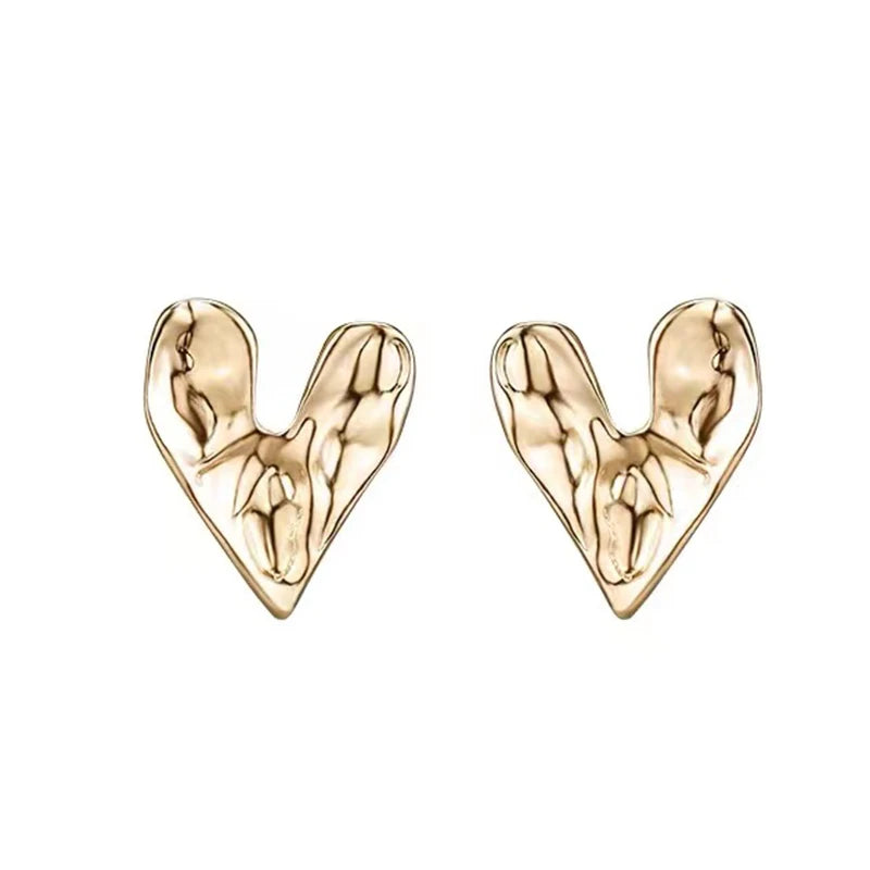 Gold Heart Earrings Accessories Women Gift